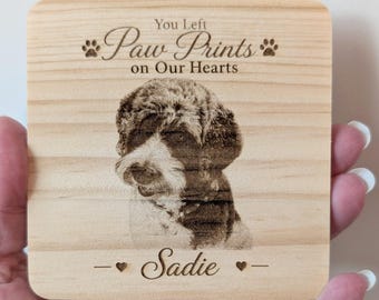 Custom Engraved Wood Coaster from Your Photo | Memorial or Gift Keepsake