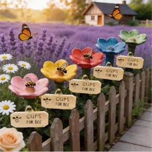 Vlinderwaterbak, drinkstation harsbloem, bijenhouder voor tuinbestuiver, waterkan voor bestuiver, miniatuur bijenbad, bijenbad buiten, cadeau natuurliefhebber