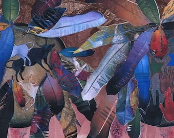 Southwestern Collage Wallpaper Border – Bulls, Feathers, Eclectic Decor (Prepasted)