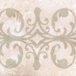 Cenefa de papel pintado con diseño de damasco vintage – Ribete floral verde salvia (preencolado)