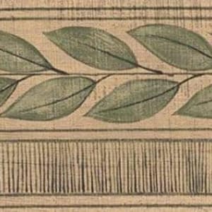 Green Leaves Vintage Wallpaper Border | Botanical Prepasted Vinyl Trim, 4" x 15' | Concord Wallcoverings AP75669