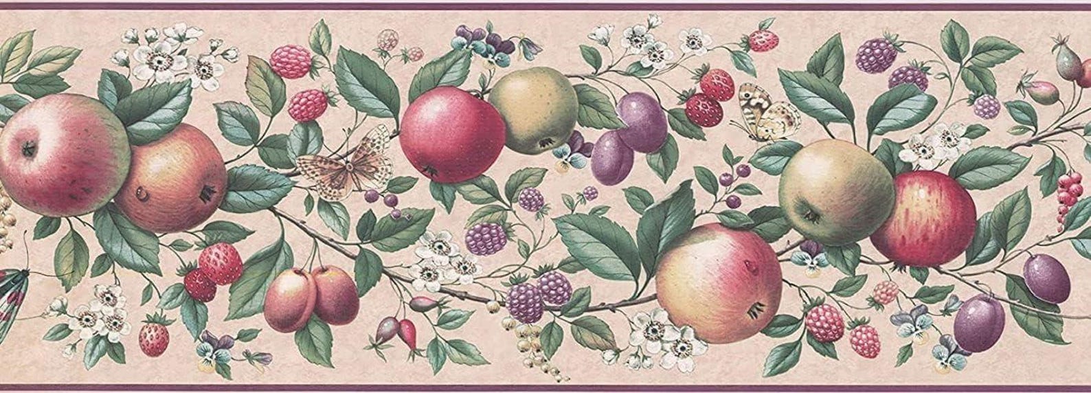 Garden Vine Fruit Wallpaper Border - Beige (15 Ft X 7 In) - Etsy