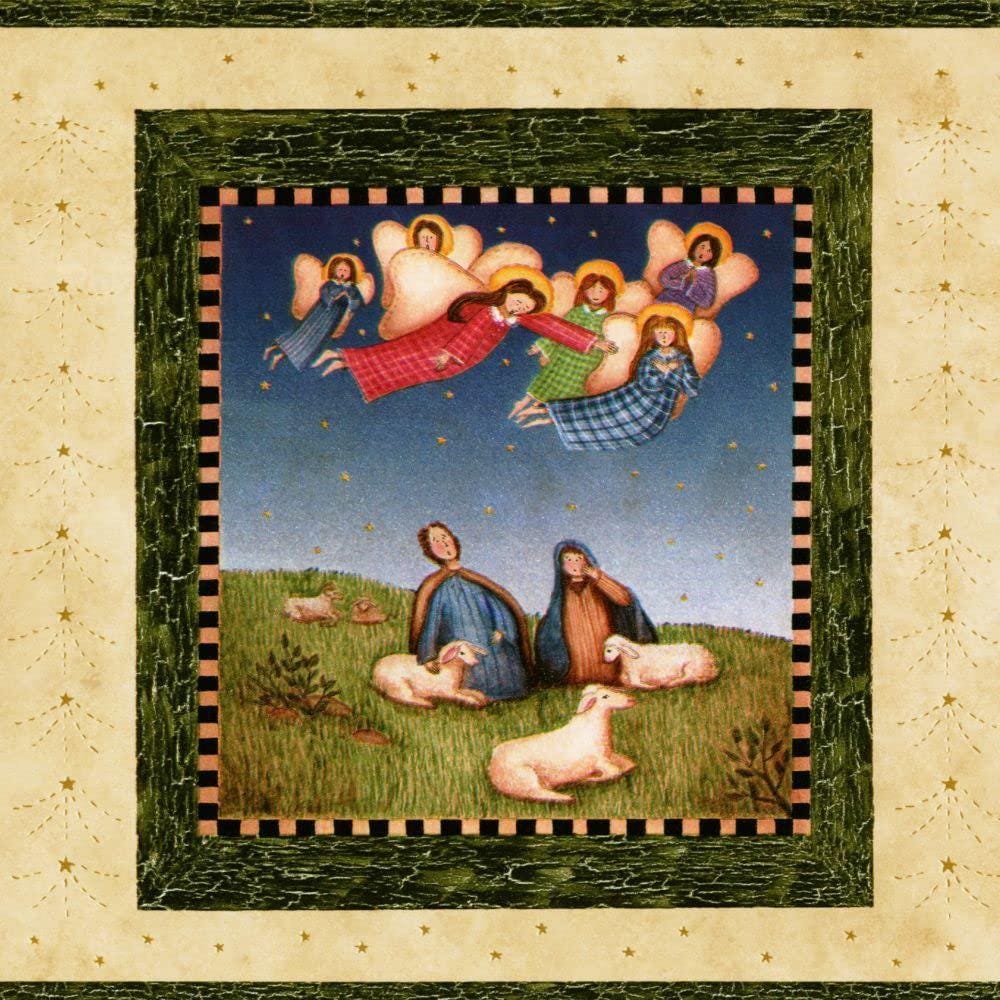 Nativity Color Border Nativity Story Folk Art Wallpaper Border – Traditional Christmas Manger ...