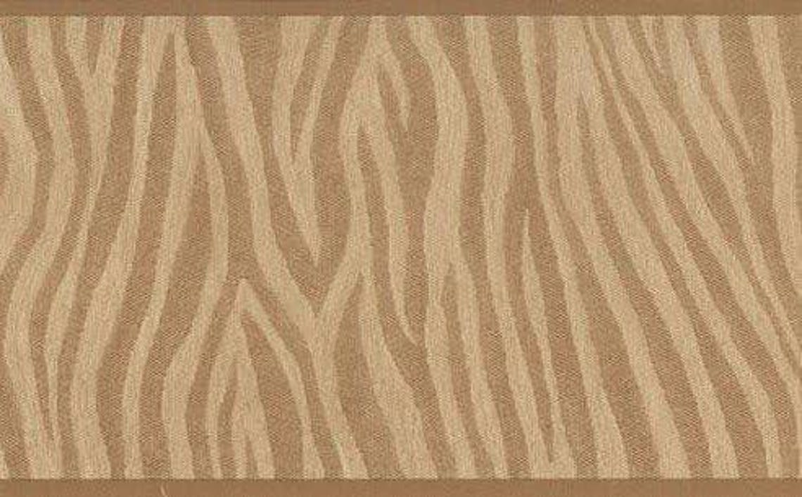 Neutral Zebra Print Wallpaper Border - Beige and Tan Animal Print (15 ...