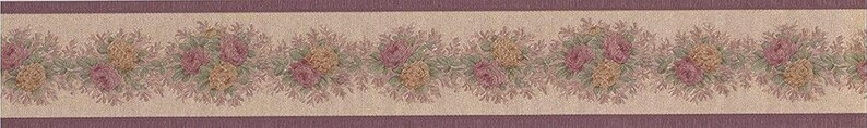 Cottage Rose Floral Wallpaper Border - Soft Pink and Gold Blooms (15 Ft ...