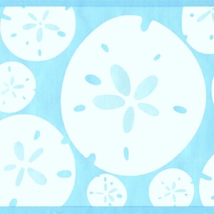 Sand Dollar Coastal Wallpaper Border – Light Blue Beachy Wall Trim (15ft x 7in)