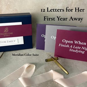 Personalized Open When Letters for College Daughter | Meridian Keepsake Box (12 Letters)