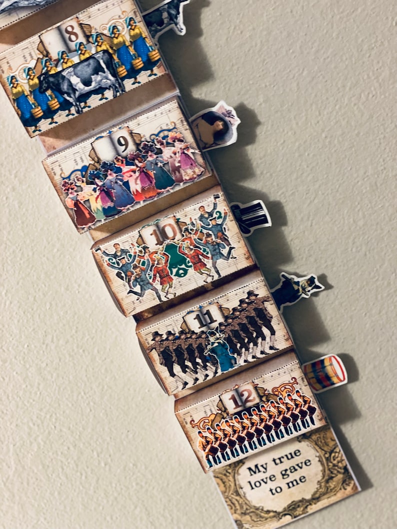 Printable Advent Calendar Wall Strip: 12 Days of Christmas Matchbox ...