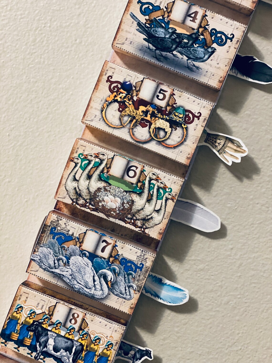 Printable Advent Calendar Wall Strip: 12 Days of Christmas Matchbox ...