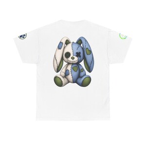 Patchwork Bunny Plüsch Tee | Süßes Blau Grün Häschen Shirt