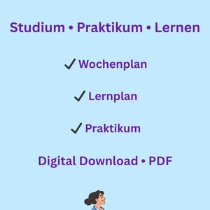 Pflege Planer für Ausbildung PDF – Organisiere Studium, Praktikum & Lernen | Digital Download