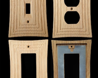 Placas de pared modernas de roble estilo diseñador - Colección Curvy - Sin acabado