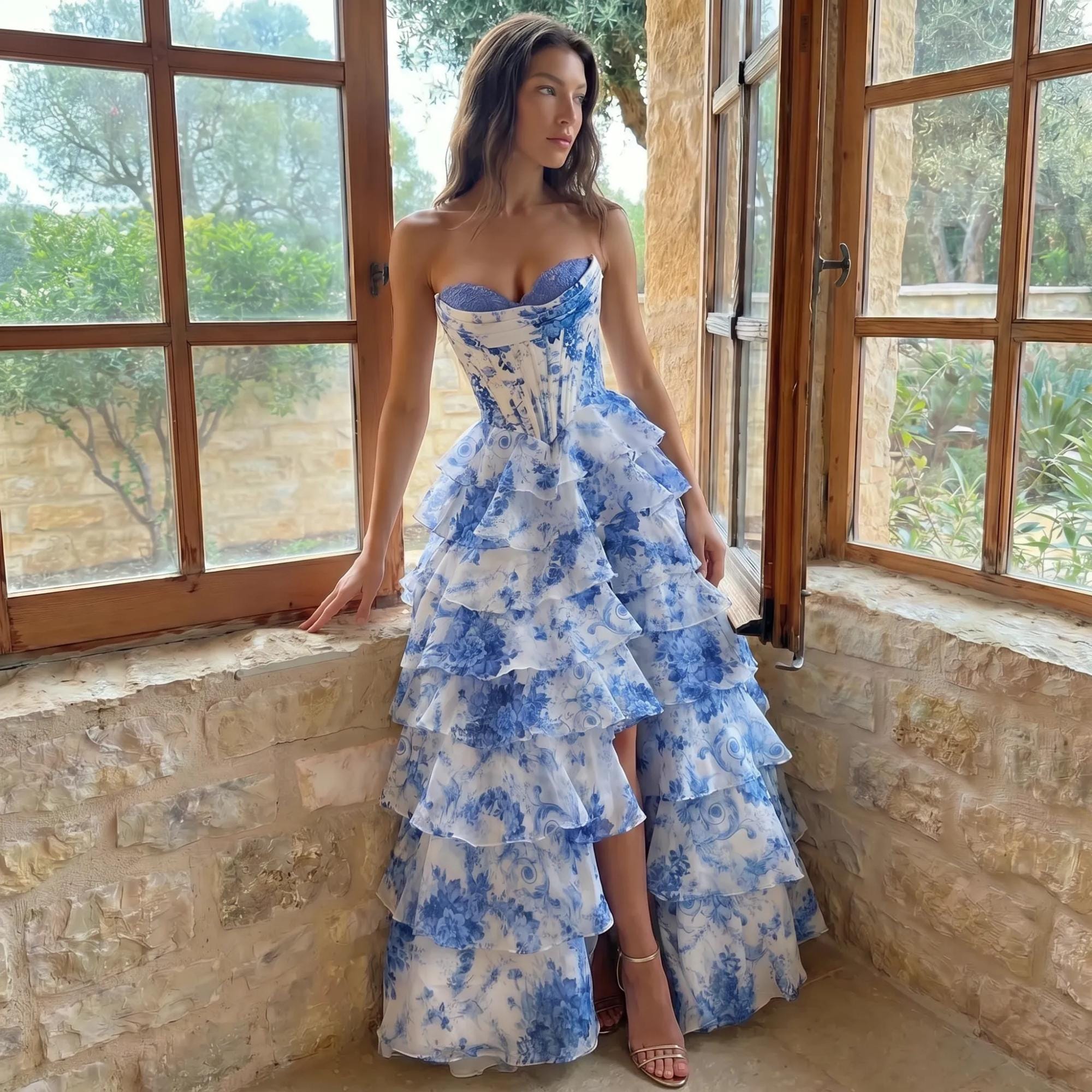 Long Strapless Denim Dress - Etsy