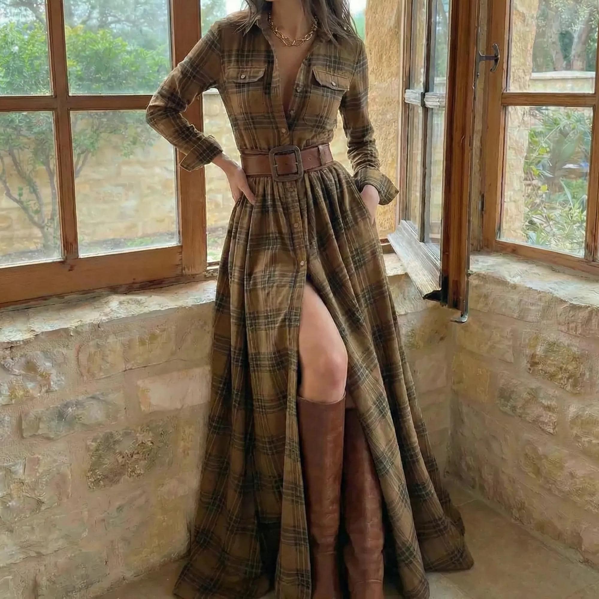 Plaid Tartan Dress Formal Maxi - Etsy