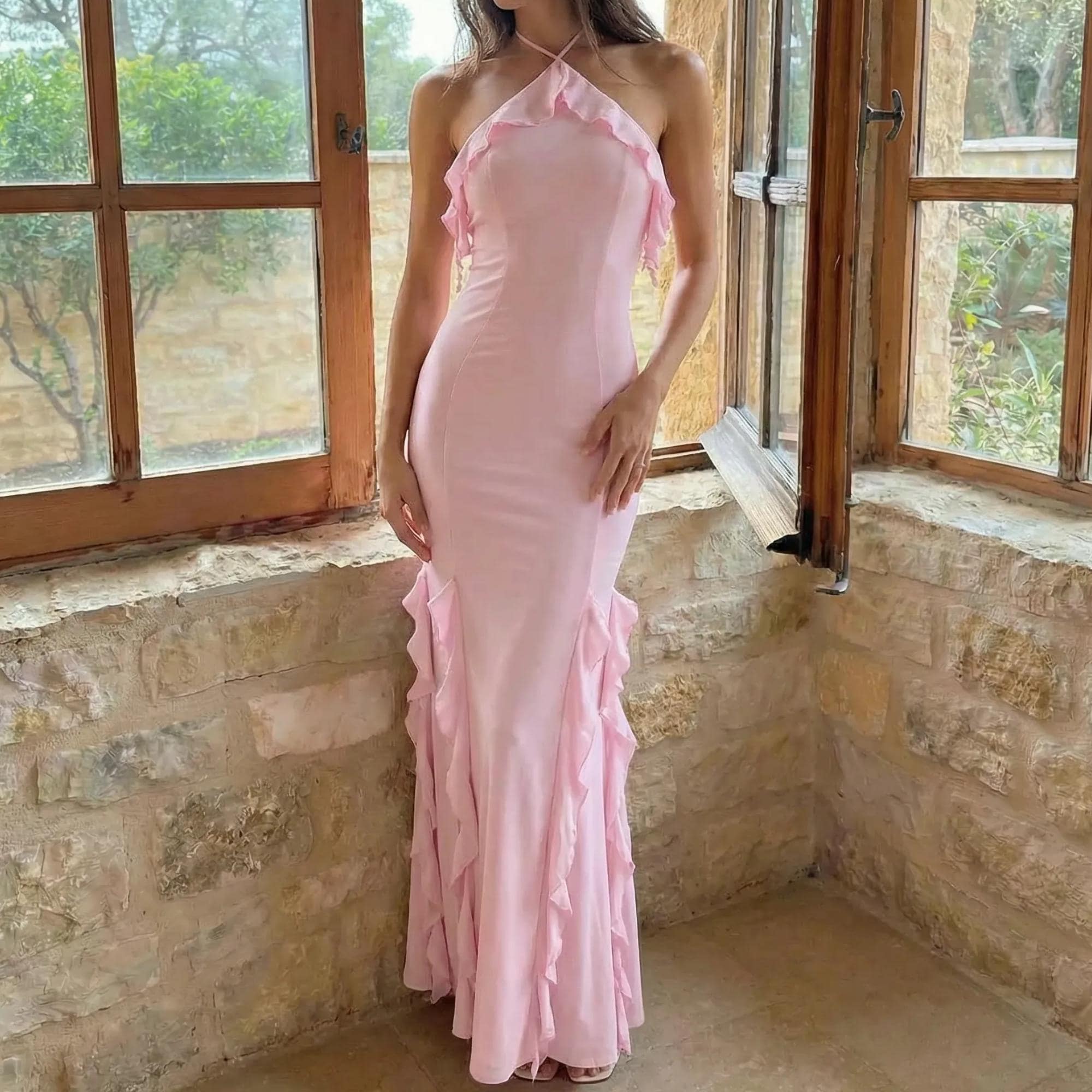 strapless open back dress Premade Prom Bouquets - Pink | Flower Moxie