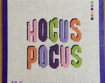Hand Painted Halloween Hocus Pocus Needlepoint Canvas | 13 Mesh Physical Canvas