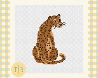 Modern Leopard Needlepoint Pattern | 18 Mesh Digital Download PDF File