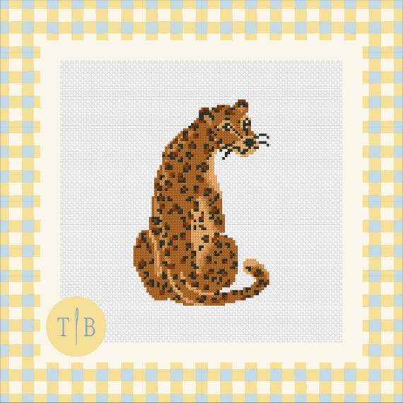 Modern Leopard Needlepoint Pattern | 18 Mesh Digital Download PDF File