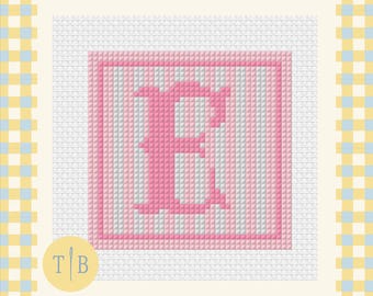 Custom Stripe Initial Needlepoint Pattern | 13 Mesh Digital Download PDF File