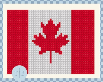 The Maple Leaf: Flag of Canada Needlepoint Pattern | 13 Mesh Digital Download PDF File