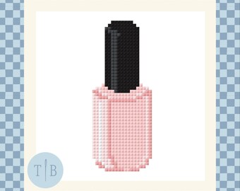 Bubble Bath Nail Polish Needlepoint Pattern | 18 Mesh Digital Download PDF File