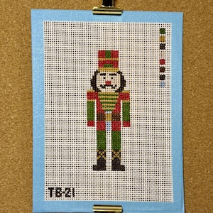 Hand Painted Nutcracker Henry Needlepoint Pattern | 13 Mesh Physical Canvas