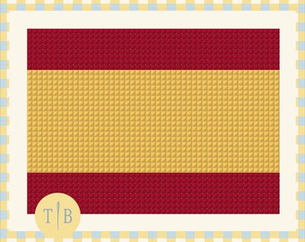 La Rojigualda: Flag of Spain Needlepoint Pattern | 18 Mesh Digital Download PDF File