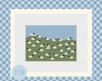 The Lord is My Shepherd Needlepoint Pattern | 18 Mesh Digital Download PDF File