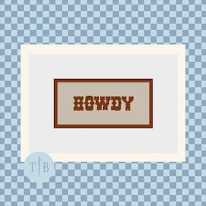 Howdy Needlepoint Pattern | 18 Mesh Digital Download PDF File