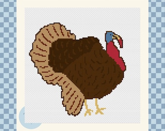 Thanksgiving Turkey Needlepoint Pattern | 18 Mesh Digital Download PDF File