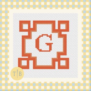 Customizable Initial Needlepoint Pattern | 13 Mesh Digital Download PDF File image 1