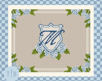 Customizable Monogram Heirloom Needlepoint Pattern | 13 Mesh Digital Download PDF File
