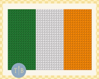 The Tricolour: Flag of Ireland Needlepoint Pattern | 13 Mesh Digital Download PDF File