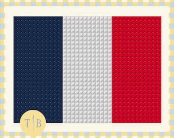 Le Tricolore: Flag of France Needlepoint Pattern | 13 Mesh Digital Download PDF File