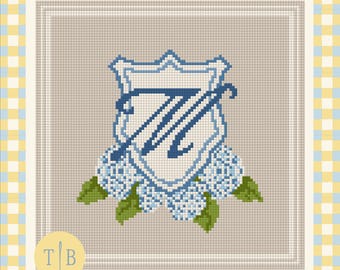 Customizable Mini Monogram Heirloom Needlepoint Pattern | 13 Mesh Digital Download PDF File