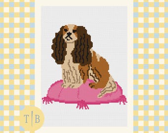 Cavalier King Charles Spaniel - Digital Needlepoint Chart - PDF Download