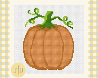 Fall Pumpkin Needlepoint Pattern | 13 Mesh Digital Download PDF File