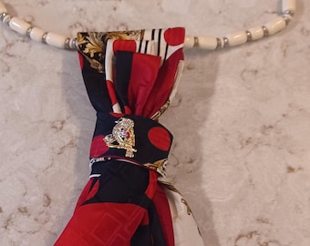 Handcrafted Necktie Necklace Rhinestone Bird Brooch