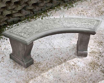 Banco de jardín con forma de hoja curva