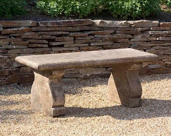 Provencal curved stone bench