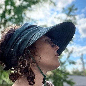 Linen Visor Hat with Wide Brim Sun Protection