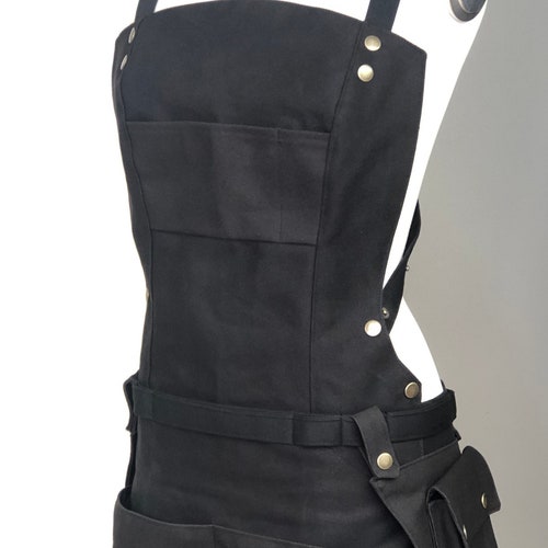 Canvas Bionic Apron With Cargo Pockets Woman at Work - Etsy