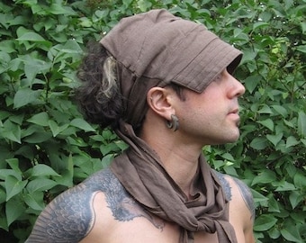 Leinen Wickelmütze Dreadlock Hut Schirm