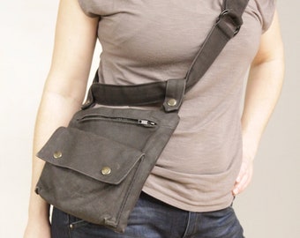 Waxed Canvas Fanny Pack Utility Pocket Belt
