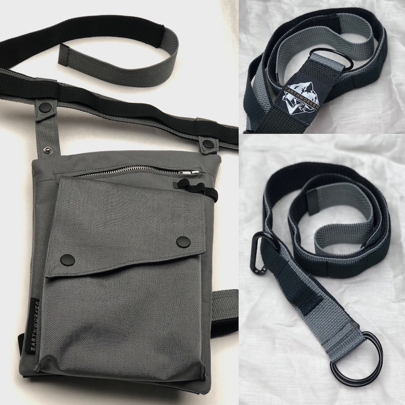 Black Utility Leg Bag in Cordura with New Stretchy Leg Strap Etsy