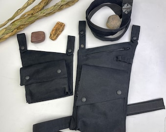 Utility Leg Bag Holster with Left side Small Pocket, Leg Strap and Multi Purpose Belt