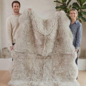 Natural Sheepskin rug Genuine New Zealand Sheepskin Oyster(Cloud Dancer) Scandinavian rug Home Decor sofa throw Wool unique gift for her him