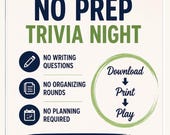 Printable Trivia Game Night | 4 Rounds, Final Wager (Instant Download)