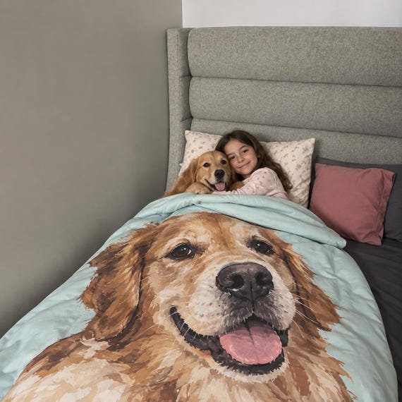 Custom Dog Photo Blanket | Personalized Pet Keepsake with Name, Sympathy Gift (Minky Fabric)