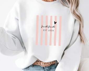 Personalized Mama Sweatshirt, Custom Year EST, New Mom Gift, Mother Day Gift, Announcement Shirt, Mom To Be Sweater, Baby Reveal Gift